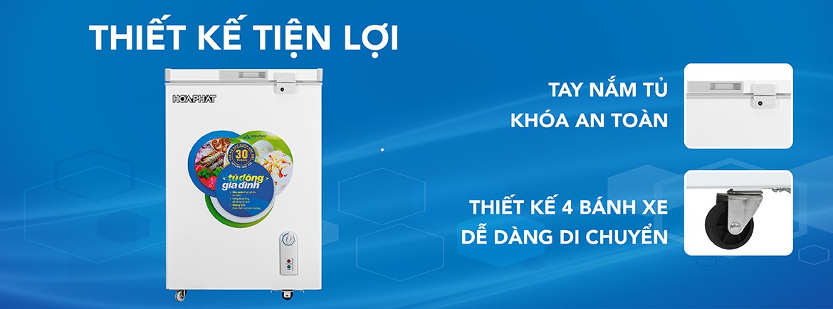 Tủ đông Hòa Phát 110l 1 ngăn đông cửa trên