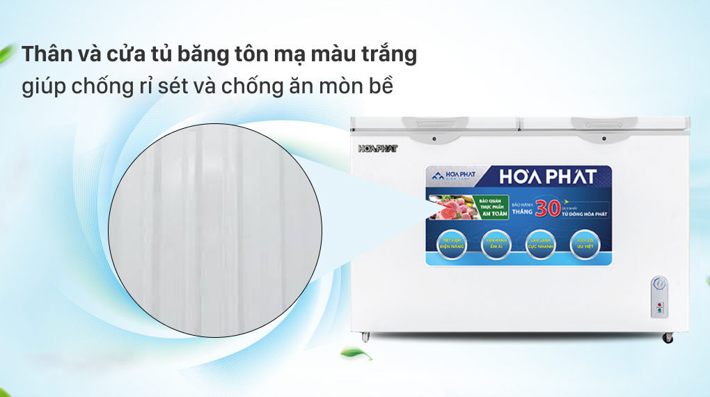 Tủ đông Hòa Phát HCF 666S1Đ2 - Chất liệu thân và cửa tủ