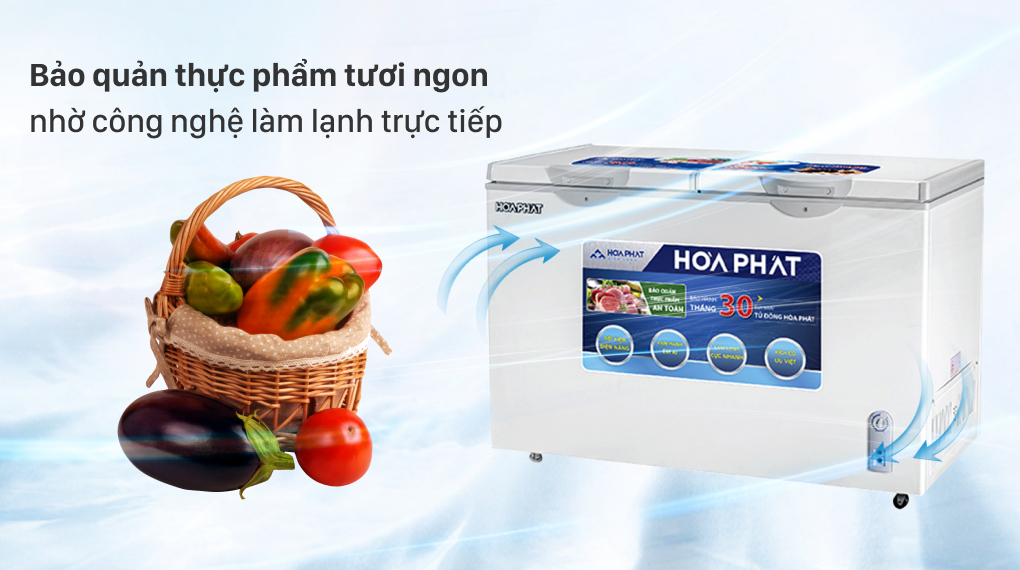 Tủ đông Hòa Phát HCF 666S1Đ2 - Công nghệ làm lạnh trực tiếp