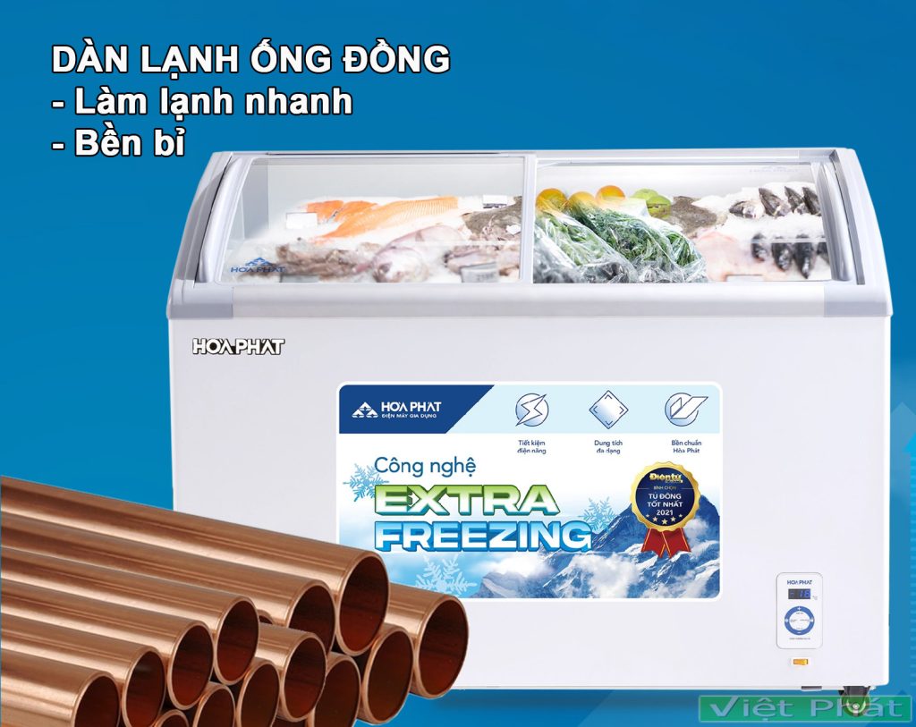 Tủ đông trưng bày Hòa Phát HSF AD6280.C1 dàn lạnh ống đồng